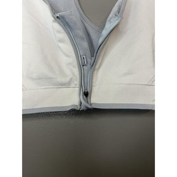 Avia Sports Bra Womens Medium Gray Zip Front Racerback Lightly Lined Seamless - Picture 4 of 5